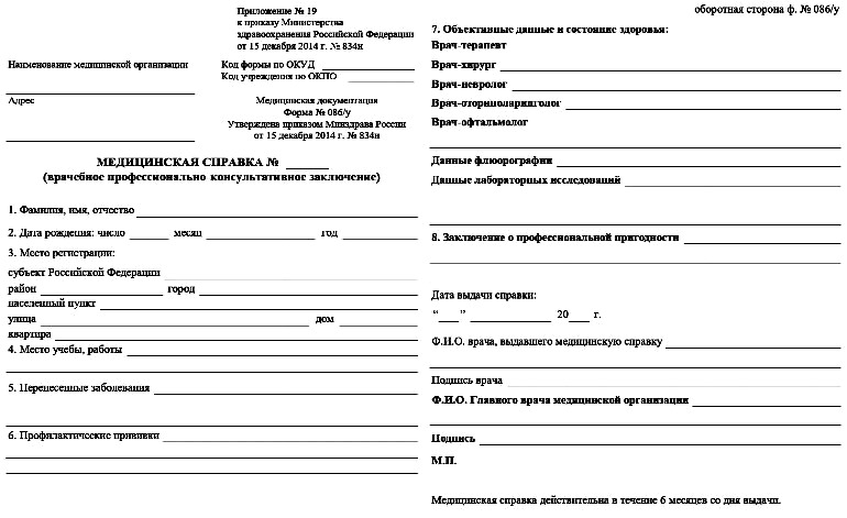 Справка 086у Справка 086у